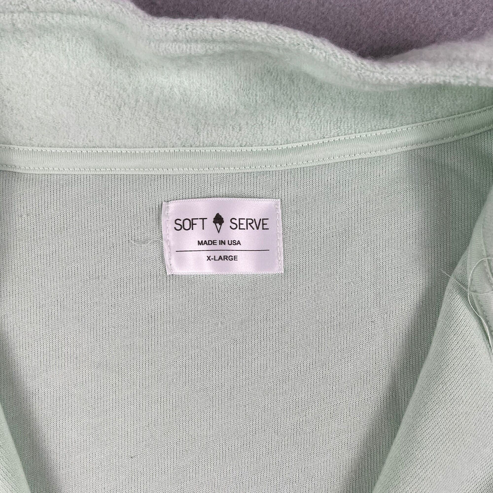 Soft Serve Sweater Size XL‎ Mint Green Cloud Cotton 1/2 Zip Pullover - Picture 8 of 12